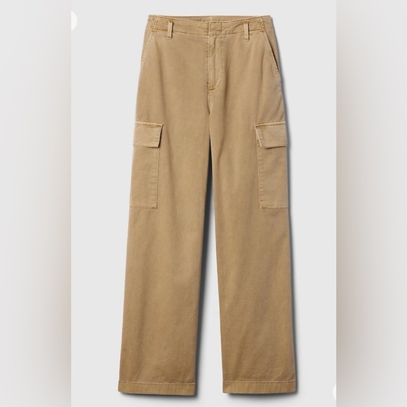 Mid Rise Loose Khaki Cargo Pants- Gap - Picture 2 of 3